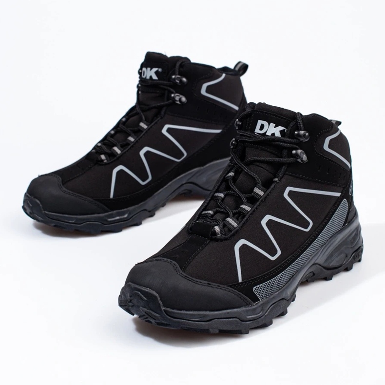 Scarpe da trekking da uomo stringate alte DK nero 2