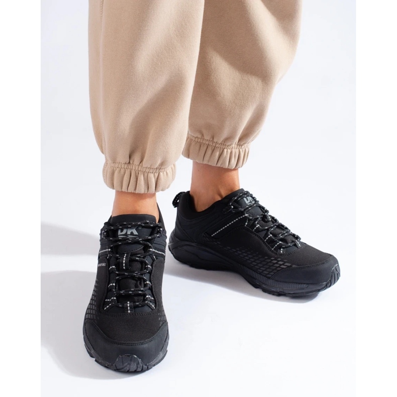 Scarpe da trekking da donna su suola spessa DK nera nero 2