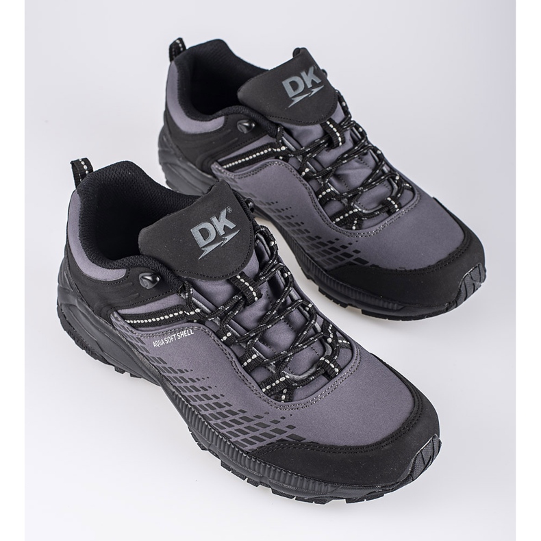 Scarpe da trekking da uomo su una spessa suola grigia DK nero 2