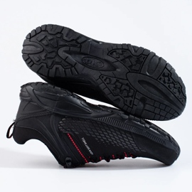 Scarpe da trekking da uomo su suola spessa DK nere e rosse nero 1