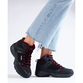 Scarpe da trekking da donna con tomaia alta DK nere nero 2