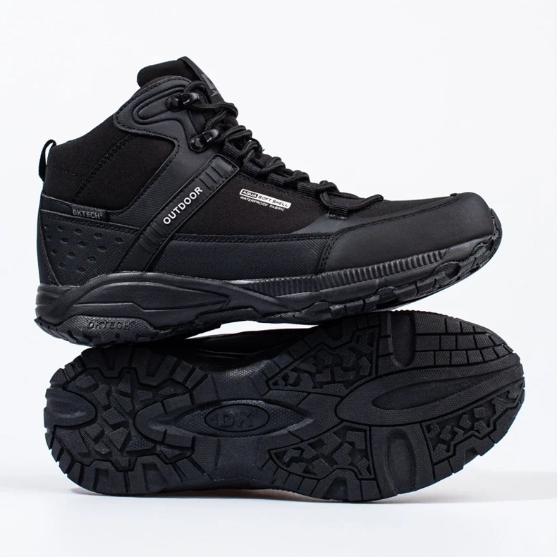 Scarpe da trekking stringate da uomo DK con tomaia alta nero 2