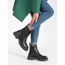 Stivaletti Chelsea neri da donna sulla piattaforma nero 1