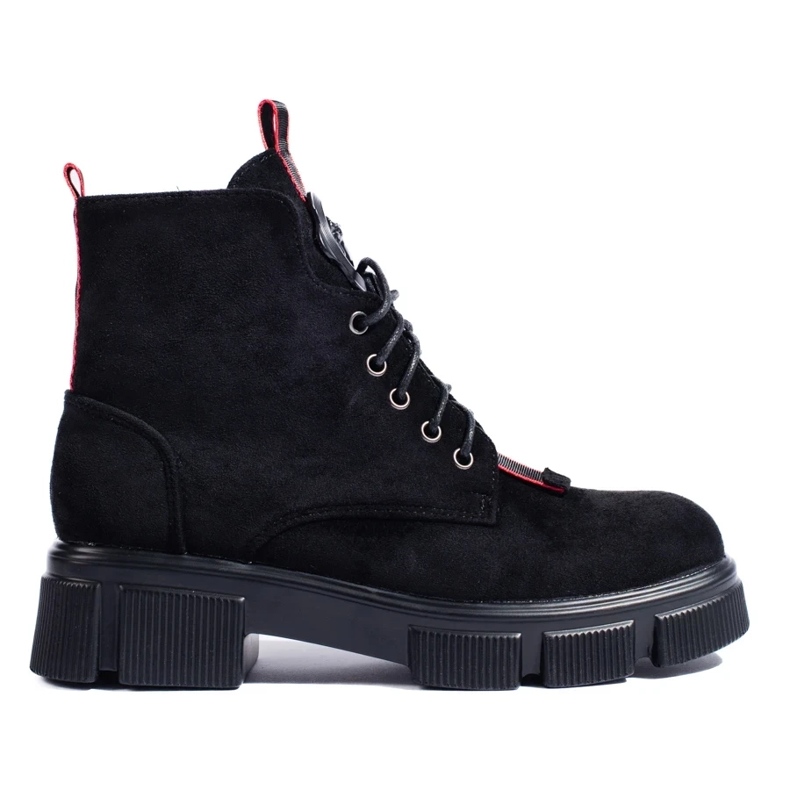 Stivaletti da donna stringati in camoscio leggero nero 2