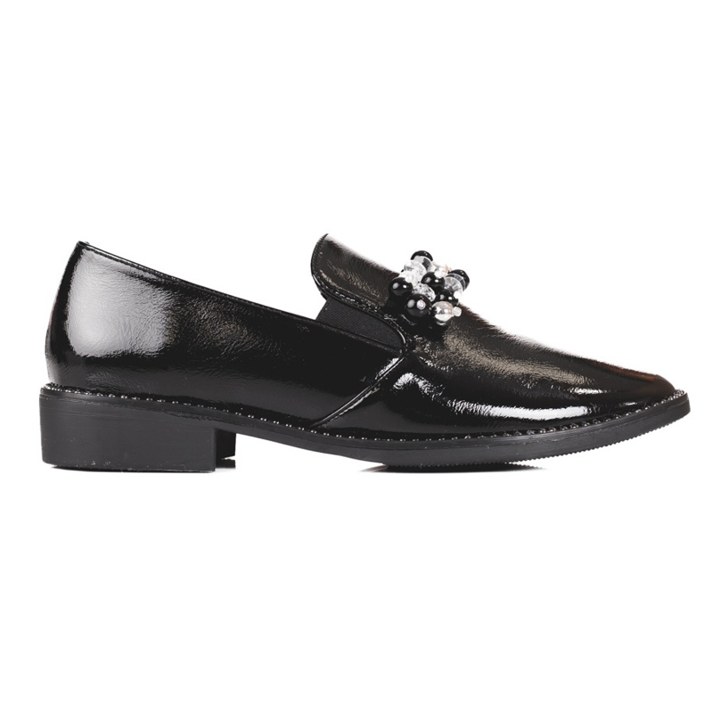 Lords da donna in vernice con decoro, nero 1