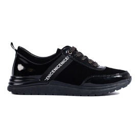 Scarpe sportive nere realizzate in pelle naturale nero 2