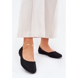 Ballerina da donna piatta con glitter neri nero 2