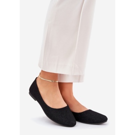 Ballerina da donna piatta con glitter neri nero 1