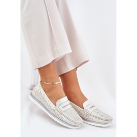 Mocassini da Donna in Ecopelle, Oro d'oro 2