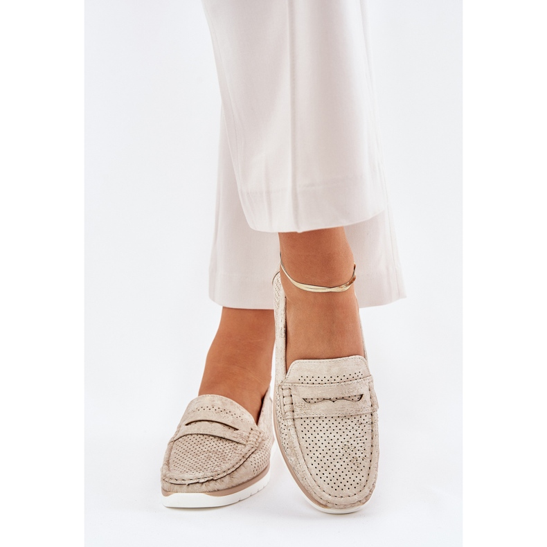 Mocassine femminili con argento in pelle ecologica 2