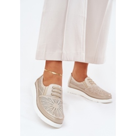 Scarpe da donna, scarpe dorate d'oro openwork 2