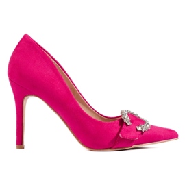 Décolleté da donna rosa con tacco alto 1