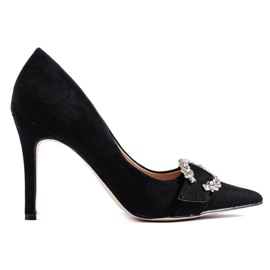 Décolleté da donna nere con tacco alto nero 1
