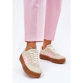 Sneakers Platform da Donna, Beige 2