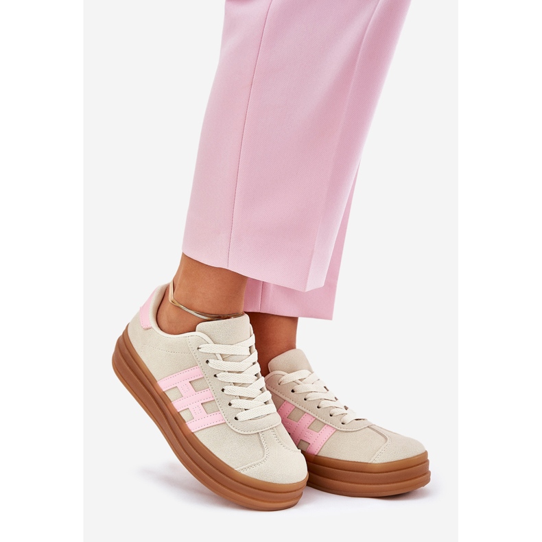 Sneakers Platform da Donna, Beige 1