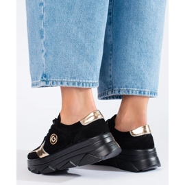 Comode sneakers da donna in pelle nero 1