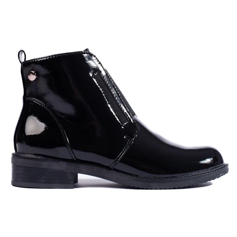Eleganti stivali da donna con tacco piatto nero 2