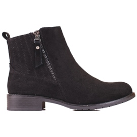 Stivaletti bassi da donna in camoscio nero 1