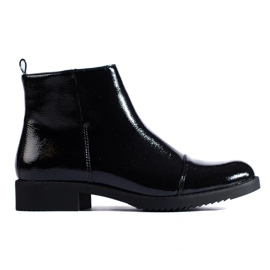 Stivaletti bassi da donna in vernice nero 1