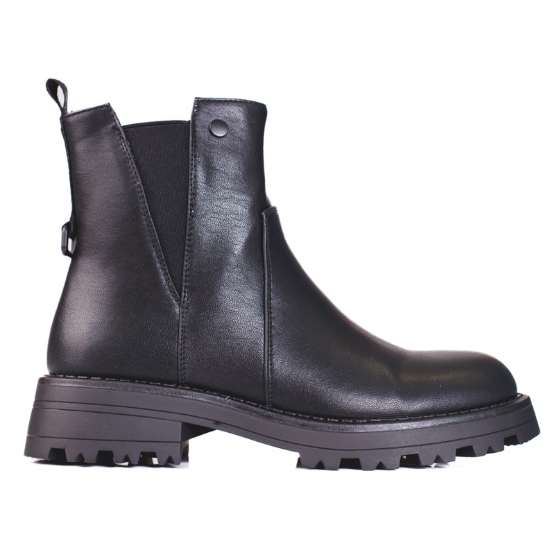Stivaletti Chelsea neri da donna realizzati in pelle ecologica nero 1