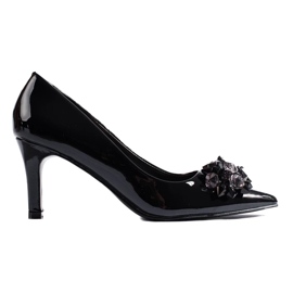 Tacchi alti da donna neri con decorazioni nero 1