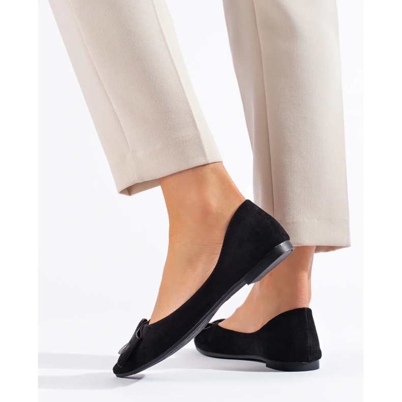 Ballerine da donna in camoscio nero 2