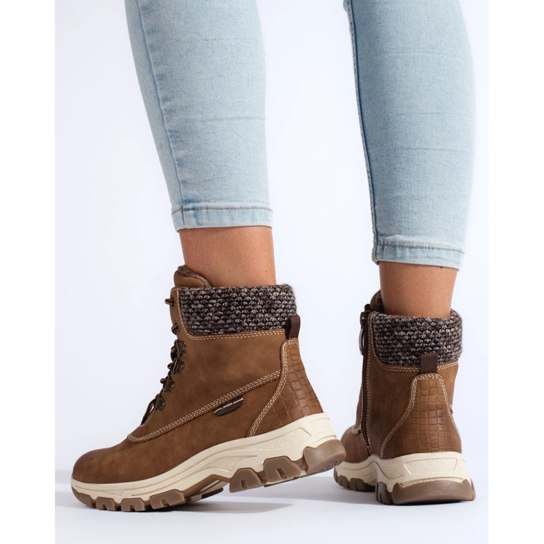 Stivali platform da donna marroni marrone 1