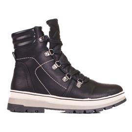 Scarponi da trekking da donna neri con isolamento nero 1