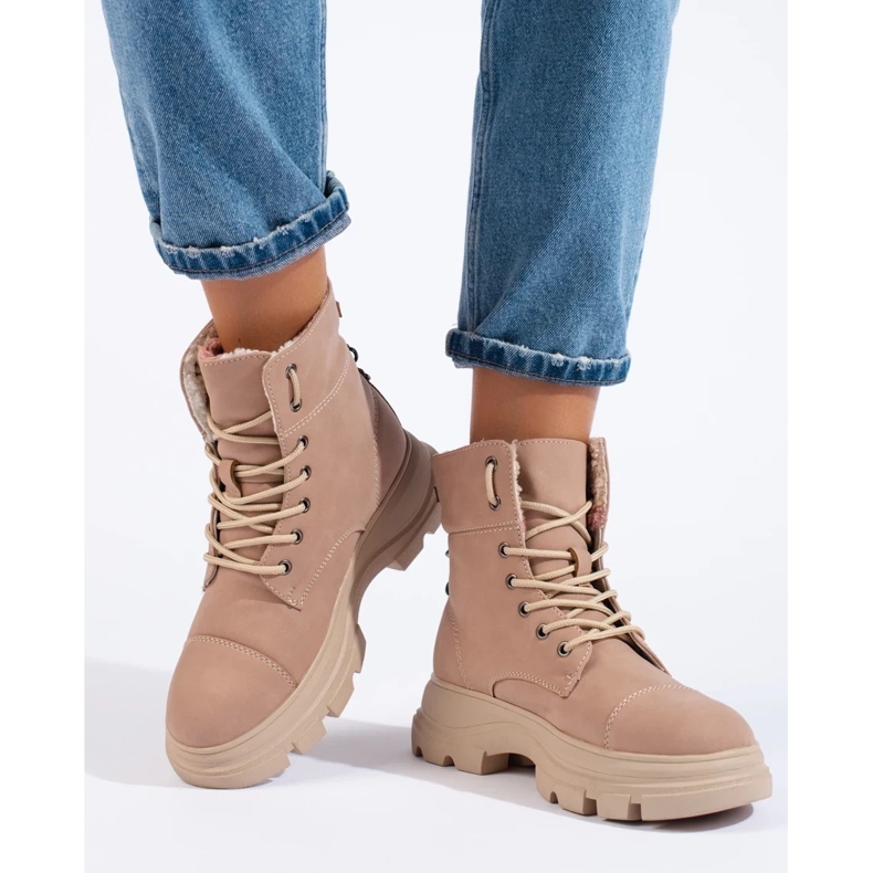 Stivali con plateau da donna, rosa 2