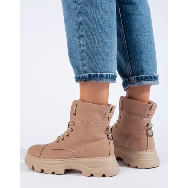 Stivali con plateau da donna, rosa 1