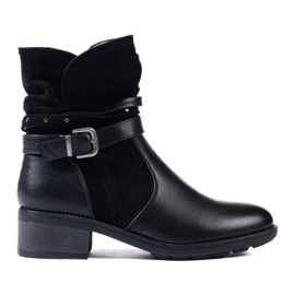 Stivaletti da donna con cinturino decorativo nero 2