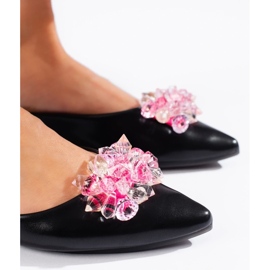 Ballerine da donna nere con cristalli nero 2