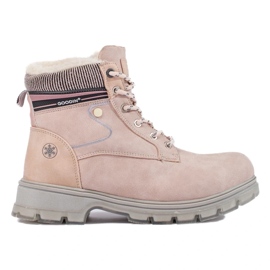 Scarponi da trekking da donna isolati beige 2