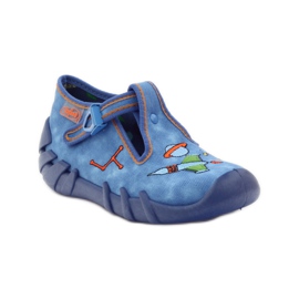 Scarpe per bambini Befado 110p315 pantofole verde arancia blu 1