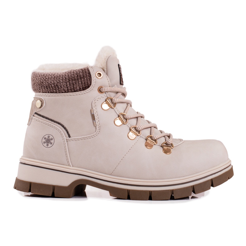 SHELOVET Stivaletti beige con sottovesti in ecopelle 1