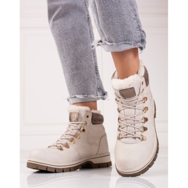 SHELOVET Stivaletti beige con sottovesti in ecopelle 2