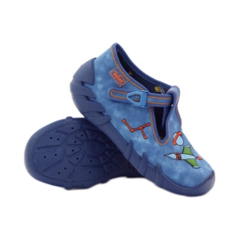 Scarpe per bambini Befado 110p315 pantofole verde arancia blu 3