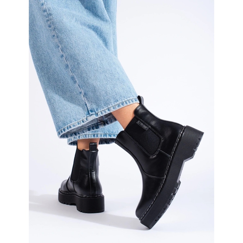 Stivaletti Chelsea da donna neri Big Star II274101 nero 1