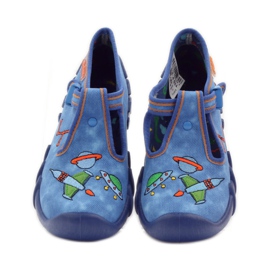 Scarpe per bambini Befado 110p315 pantofole verde arancia blu 4