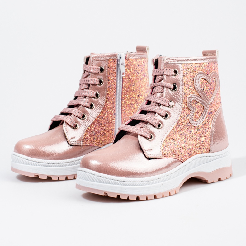 W. Potocki Stivali da bambina con Potocki glitter rosa 2