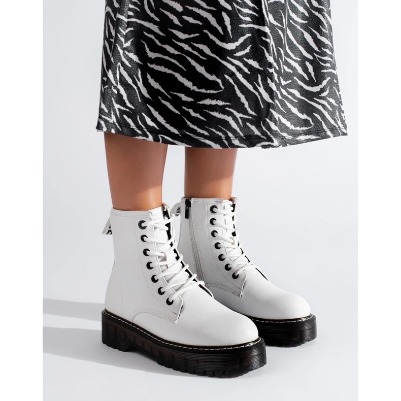 Stivali stringati da donna bianchi Big Star KK274536 bianca 1