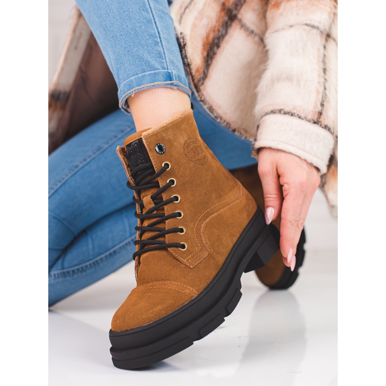 Scarpe da donna in pelle Big Star KK274524 marrone 2