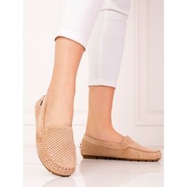 SHELOVET Mocassini traforati da donna beige 2