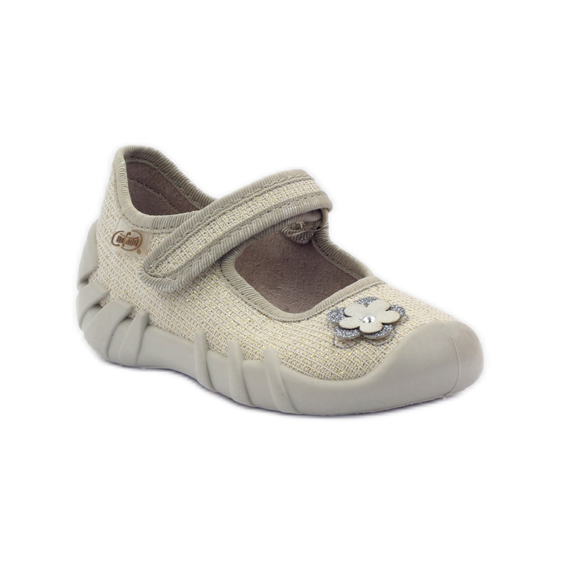 Befado scarpe per bambini ballerine pantofole 109p163 marrone grigio giallo 1