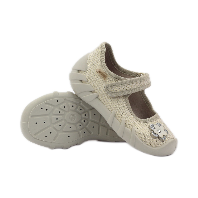 Befado scarpe per bambini ballerine pantofole 109p163 marrone grigio giallo 3