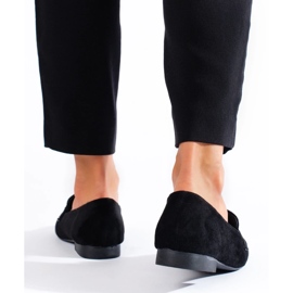 Mocassini neri da donna con decorazione nero 1