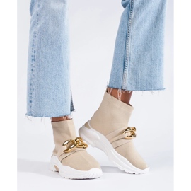 Sneakers Shelovet da donna con calzino beige 2