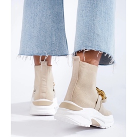 Sneakers Shelovet da donna con calzino beige 1