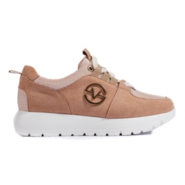 Vinceza scarpe sportive da donna beige 1