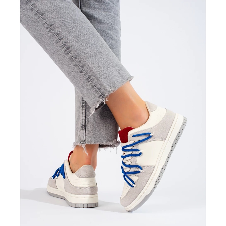 Sneakers Shelovet con lacci blu bianca 1